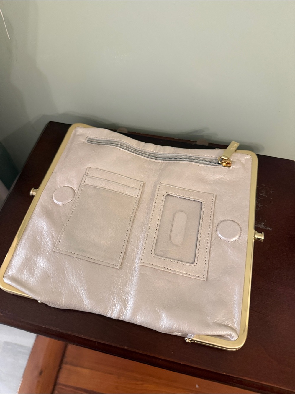 HOBO Pearl Metallic Clutch with Gold Frame - Picture 3 of 4